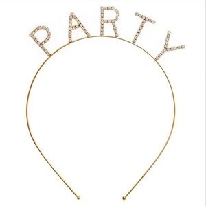 Diamond encrusted Party gold‎ metal headband